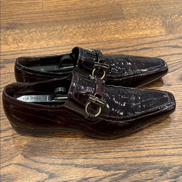 Cesare Paciotti Mens Dress Shoes Horsebit Loafer Brown Patent Leather Italy Sz 7 main image 7